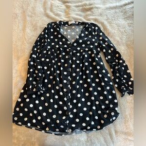 Black and White Polka Dot Button-Up dress